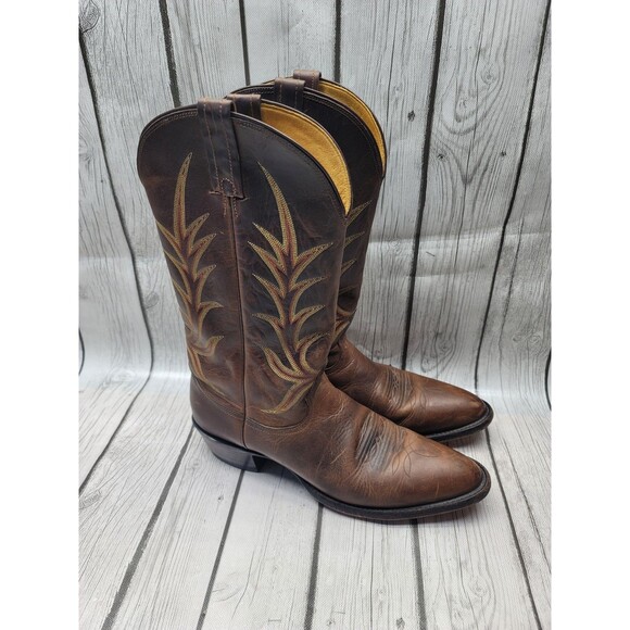 Nocona Mens 11 AAA Brown Vintage Steer Brown Leather Western Boots 1842037403 main image 12